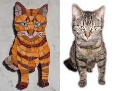 Mosaic of a tabby cat